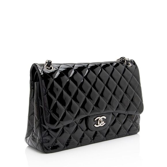 Chanel Patent Leather Classic Jumbo Double Flap Bag - Picture 2 of 15
